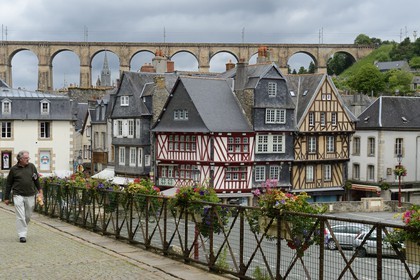 France, Finistere, Morlaix, half-timbered house place Allende