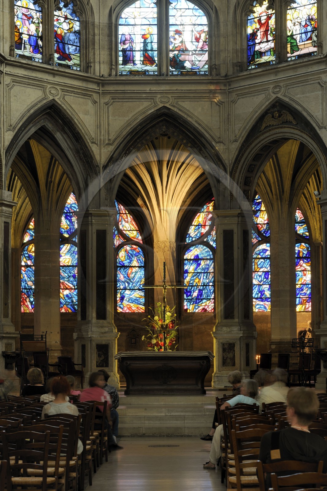 France, Paris (75), Eglise Saint-Séverin , la colonne torse dans le double déambulatoire