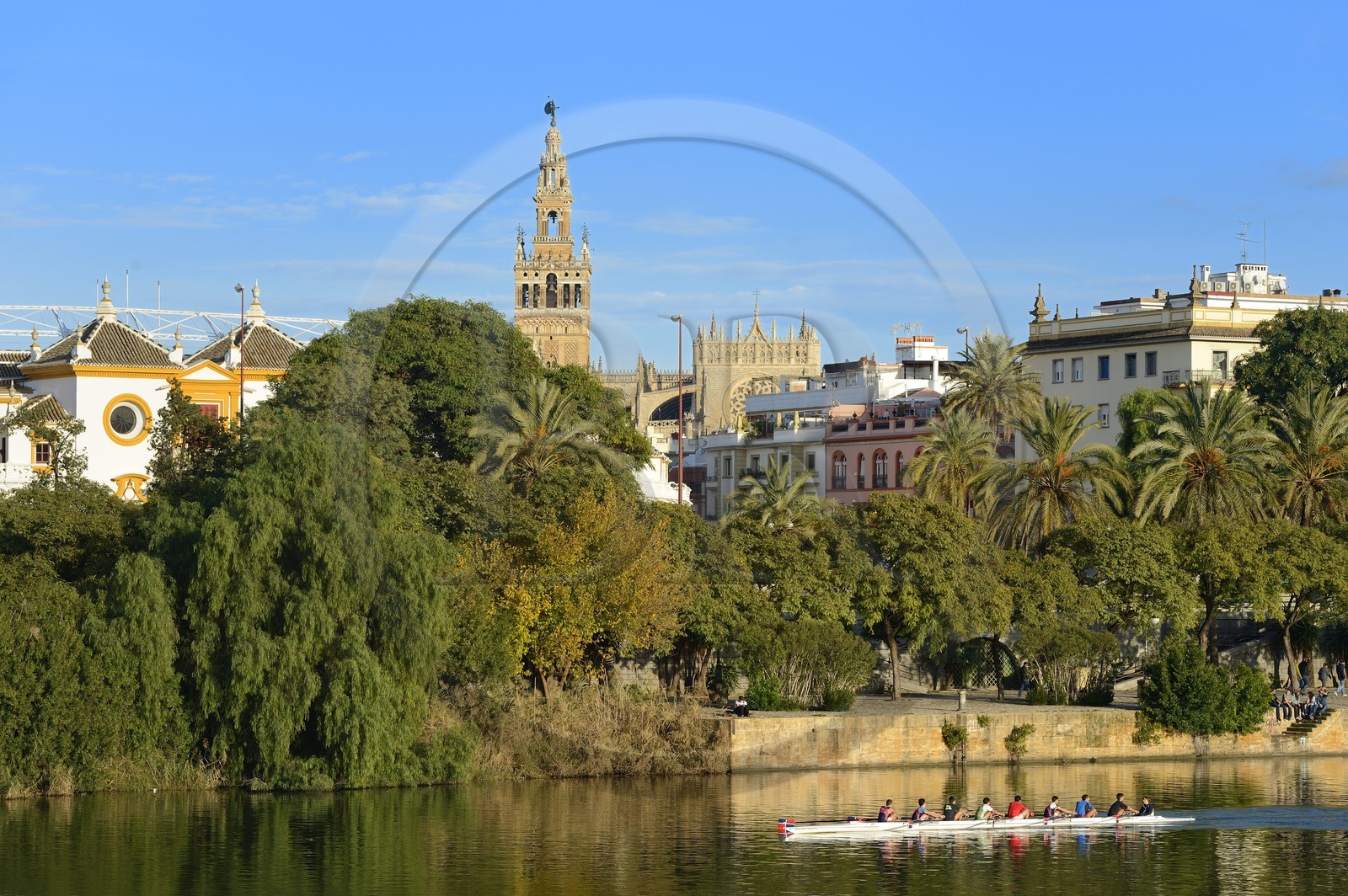 Espagne, Andalousie, Séville, en bordure du fleuve Guadalquivir, La Giralda