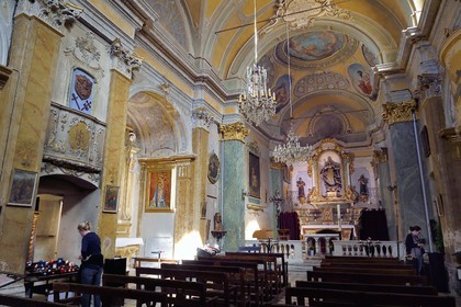 France, Alpes Maritimes, the hilltop village of Eze, the baroque church