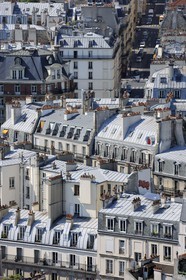France, Paris (75), toits en zinc d'immeubles haussmanniens du 5ème arrondissement