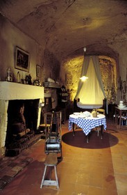 France, Loir et Cher, Troo, inside a house of a troglodyte village