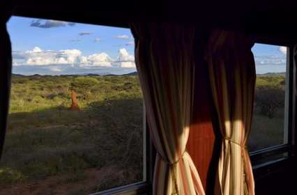 Namibia, Erongo region, landscape from the Shongololo express train