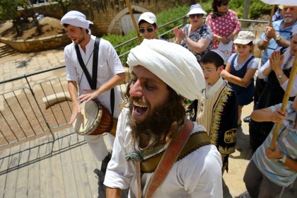 Israel, Jerusalem, holy city, the old town listed as World Heritage by UNESCO, one of the many ceremonies of Bar Mitzvah to move toward the Western Wall