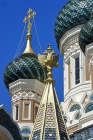 France, Alpes-Maritimes (06), Nice, la cathédrale orthodoxe russe Saint-Nicolas et Sainte-Alexandra construite en 1859 sur le boulevard Tzarévitch