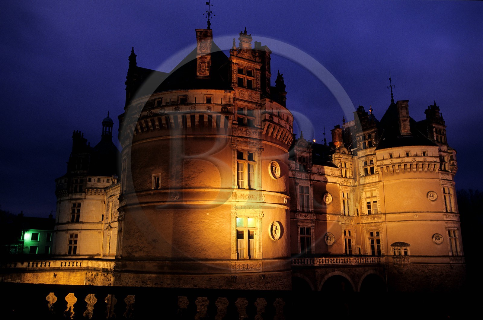 France, Sarthe (72), le château de Lude de nuit