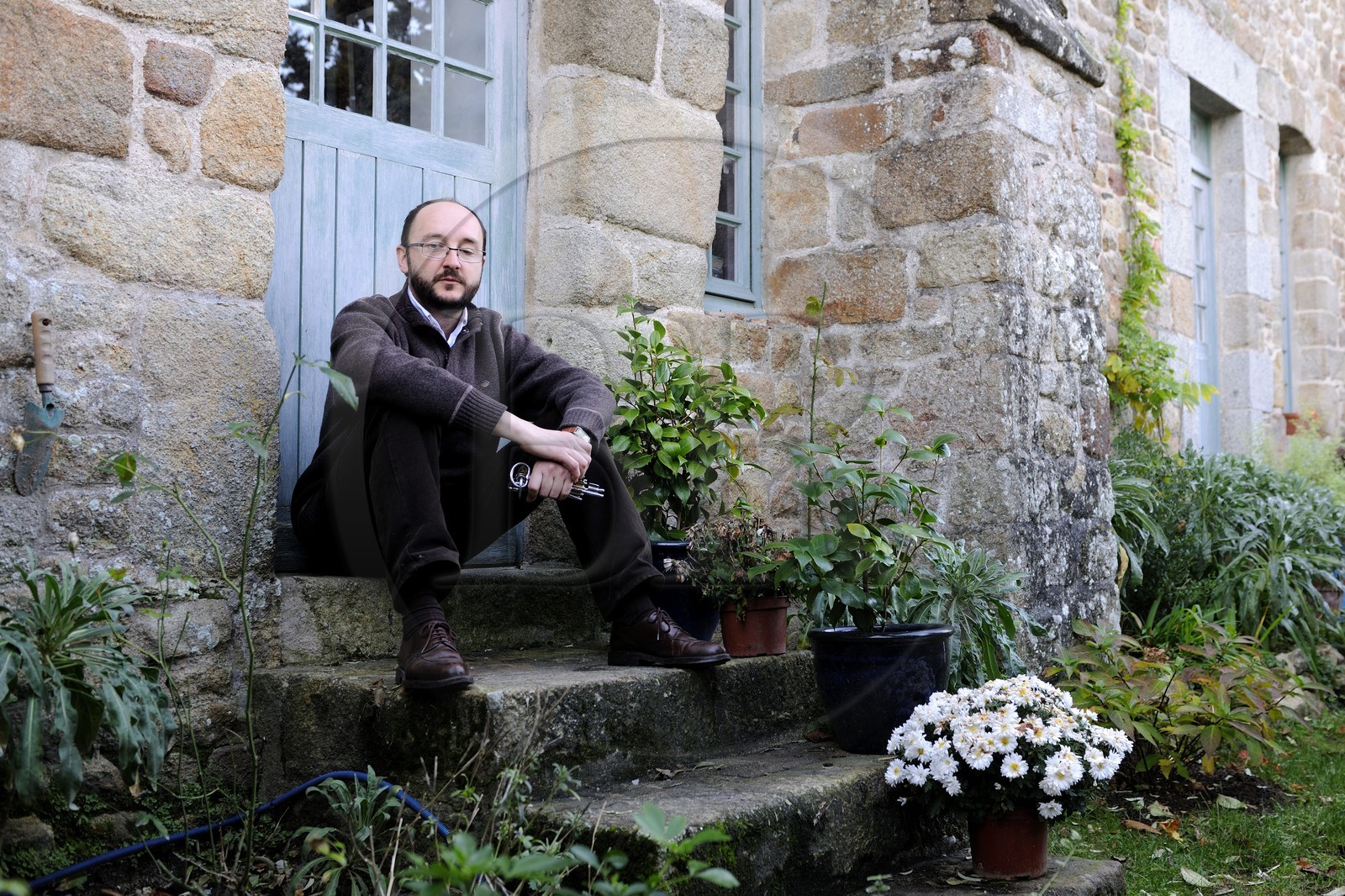 France, Manche (50), Mont-Saint-Michel, classé Patrimoine Mondial de l'UNESCO, le guide conférencier François Saint-James