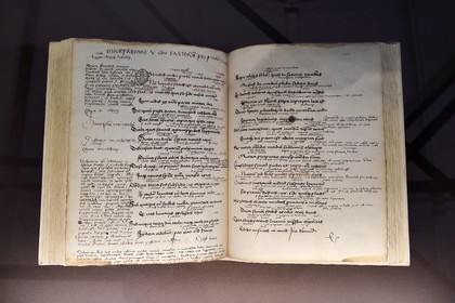 France, Bas Rhin, Selestat, the Humanist Library coming at the beginning from the personal library of Beatus Rhenanus (1485-1547), School notebook by Beatus Rhenanus, student at the Latin School of Sélestat (1498-1499) Texts, drawings and comments of the student's hand, 13 years old