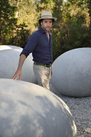 France, Var (83), Iles d'Hyères, parc national de Port Cros, Ile de Porquerolles, la Fondation Carmignac, La Couvée (2018) de Nils Udo, Charles Carmignac directeur de la Fondation Carmignac