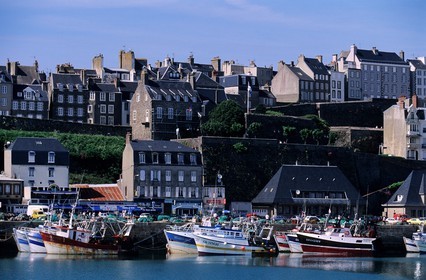 France, Manche, Cotentin, the port and the city of Grandville