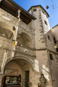 France, Côte-d'Or (21), les climats de Bourgogne classés Patrimoine Mondial de l'UNESCO, Beaune, Hotel Le Cep dans l’hôtel particulier Brunet de Monthelie du XVe et XVIe siècle