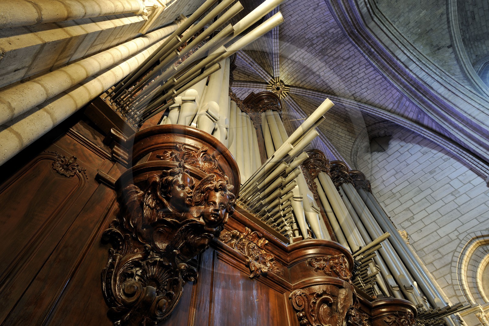 France, Paris (75), île de la Cité, la cathédrale Notre-Dame, l'orgue