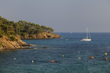 France, Var (83), côte des Maures, plage de Le Rayol-Canadel-sur-Mer