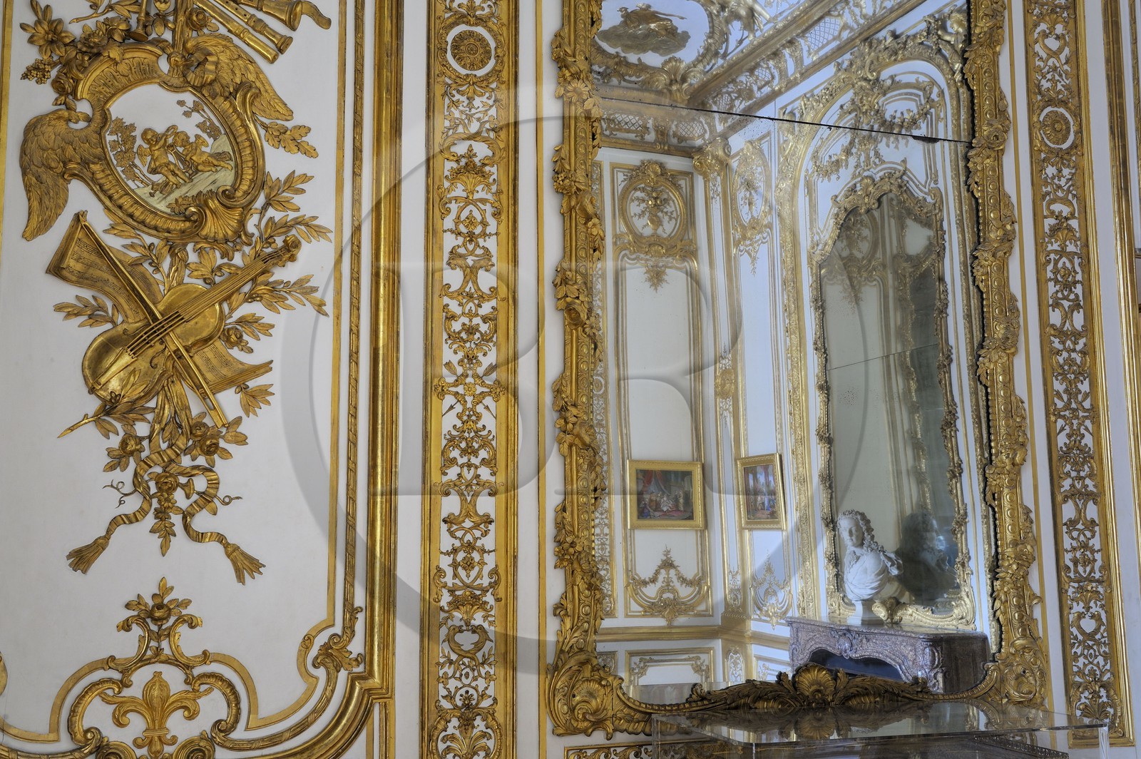 France, Yvelines (78), château de Versailles, classé Patrimoine Mondial de l'UNESCO, appartement privé du Roi, cabinet de Madame Adélaïde où Mozart enfant se serait produit au clavecin