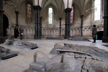 United Kingdom, England, London, Temple Church, recumbent figures of 9 knights of the Templar order inside the rotunda