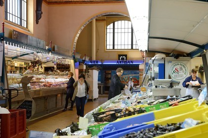 France, Ille-et-Vilaine, Rennes, the central market, indoor market of 1922