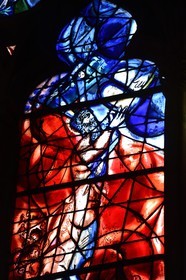 France, Moselle, Metz, Saint Etienne cathedral, Stained glass windows of the northern ambulatory having for subjects episodes from the Old Testament by Marc Chagall (20th century) made by Simon Marq workshop in Reims (all rights reserved)