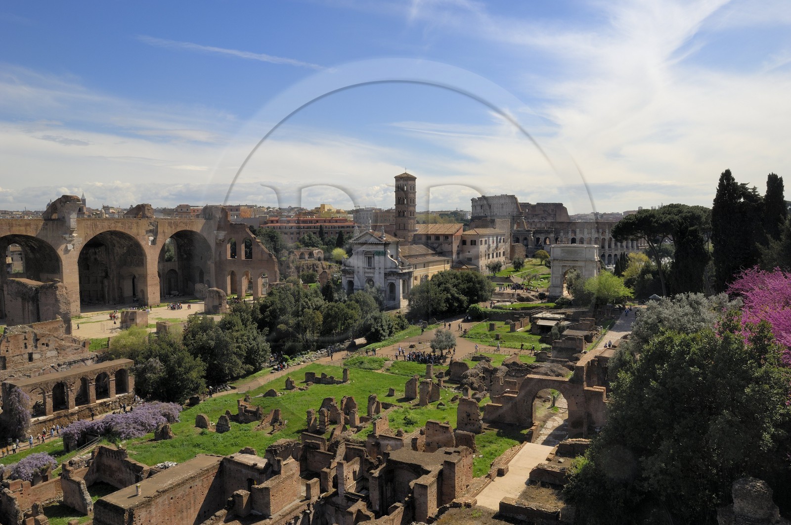Italie, Latium, Rome, centre historique classé Patrimoine Mondial de l'UNESCO, le forum Romain, la Via Sacra (Voie Sacrée) est la voie romaine qui traversait le Forum Romanum d’Ouest en Est jusqu'au Colisée