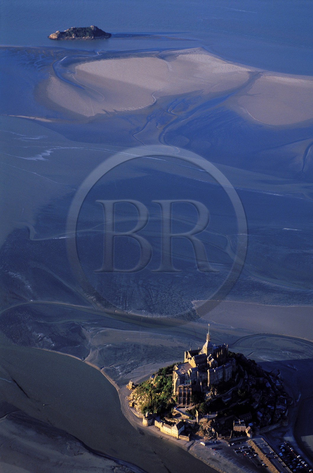 France, Manche (50), le Mont-Saint-Michel (vue aérienne)
