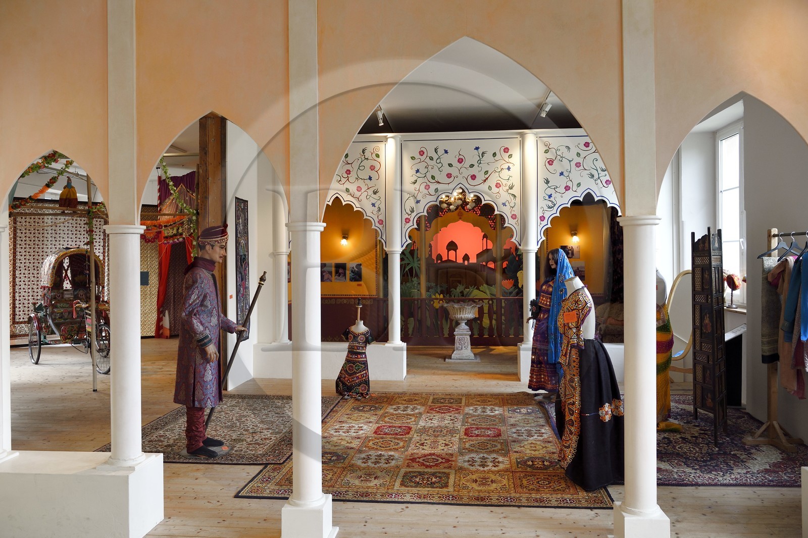 France, Haut-Rhin (68), Husseren-Wesserling, parc de Wesserling, musée du Textile, exposition temporaire sur l'Inde