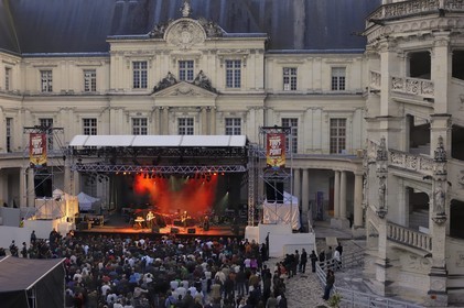France, Loir et Cher, Loire Valley listed as World Heritage by UNESCO, Chateau de Blois, Festival Tous Sur Le Pont in July front the Gaston d'Orleans Wing