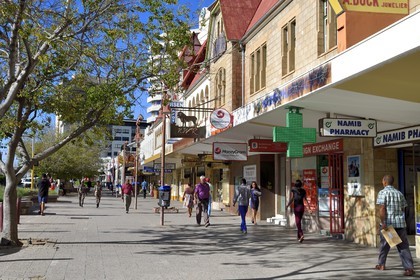 Namibia, Khomas region, Windhoek, Independence Avenue and its buildings from the German colonial era