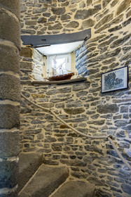 France, Finistère, Roscoff, old shipowner's house located between rue Amiral Reveillere and the shore