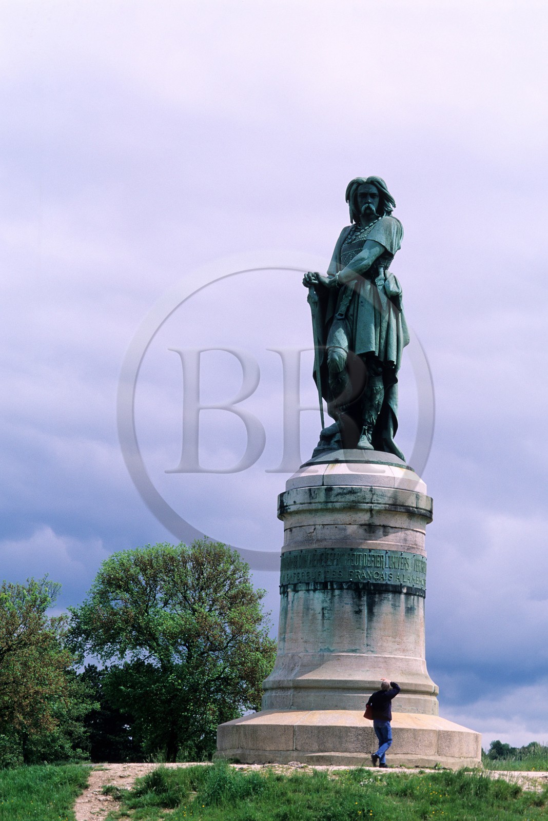 France, Côte-d'Or (21), site d'Alésia près du village d'Alise Sainte-Reine, statue de Vercingétorix