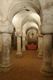 France, Meuse, Verdun, the 11th century crypt of the former Benedictine abbey of Saint-Maur