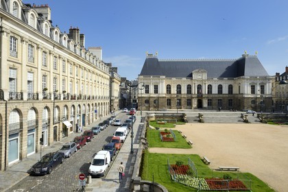 France, Ille-et-Vilaine (35), Rennes, place du Parlement de Bretagne, le Palais du parlement de Bretagne aujourd'hui cour d'appel de Rennes