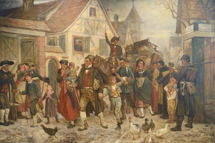 France, Haut Rhin, Mulhouse, Fine Arts museum, L'Exode (1872) by Louis-Frederic Schutzenberger representing the exodus after the annexation of Alsace in 1870