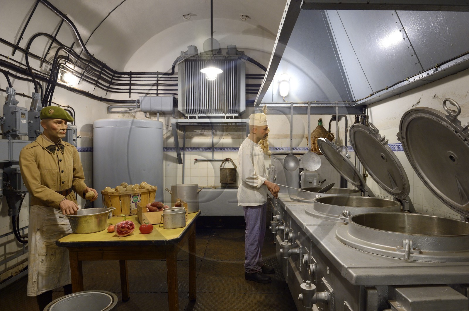 France, Moselle (57), Veckring, Ligne Maginot, forteresse du Hackenberg, les cuisines de la troupe