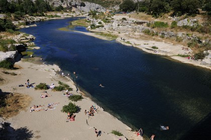 France, Gard, region of the Pays d'Uzege, the river Gardon at Collias
