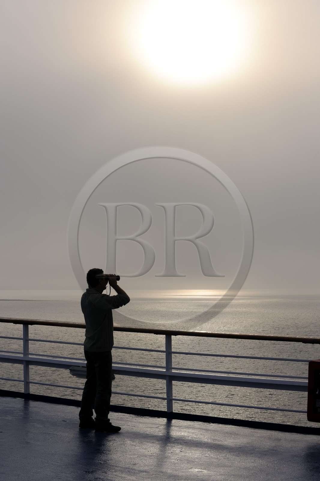 Canada, province de Québec, Gaspésie, le bateau de croisière Princess Danaé au large de Gaspé, observation sur le pont supérieur