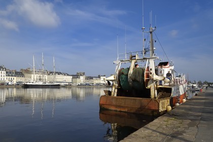 France, Manche, Cherbourg, trawker in commercial dock