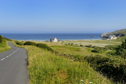 France, Finistere,  Iroise Sea, Plogoff, road leading to the beach of the Baie des Trepasses