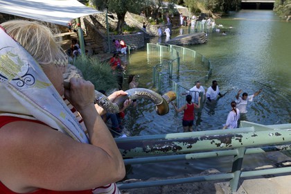 Israel, Northern District, Galilee, Tiberias, Sea of Galilee, Yardenit baptismal site on the Jordan River