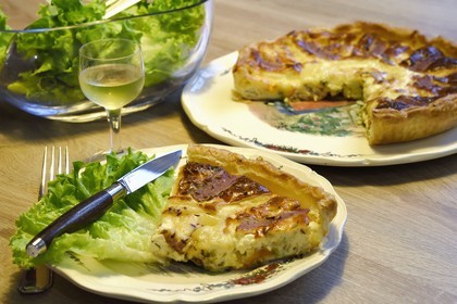 France, Bas-Rhin (67), Strasbourg, Munster and cumin quiche