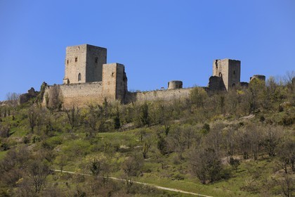 France, Aude, Chateau de Puivert, 12th century Cathar castle..