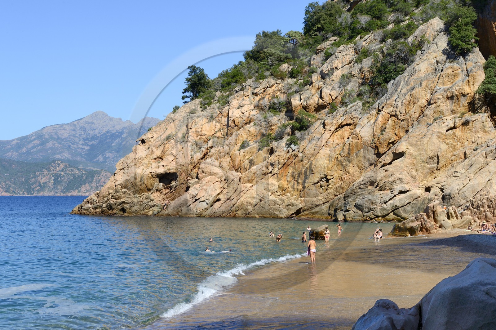 France, Corse du Sud, Golfe de Porto, listed as World Heritage by UNESCO, Piana, Ficajola cove and beach