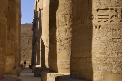 Egypte, Haute Egypte, vallée du Nil, Louxor, Karnak, classé Patrimoine Mondial de l'UNESCO, Grande Salle Hypostyle