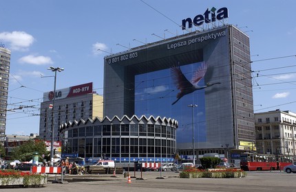 Pologne, Varsovie, batiment de la ville moderne, dans l'ancien ghetto