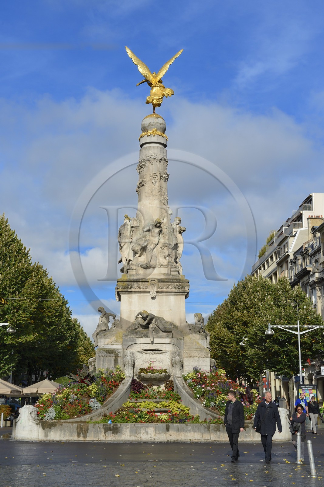 France, Marne (51), Reims, fontaine Subé sur la place Drouet d'Erlon surmontée de la victoire ailée