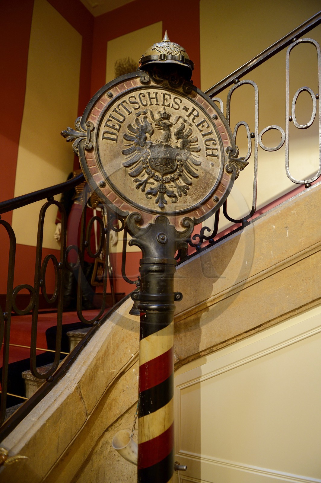 France, Moselle (57), Metz, ancienne borne frontière du Reich allemand en Lorraine pendant la période d'occupation de 1870 à 1918