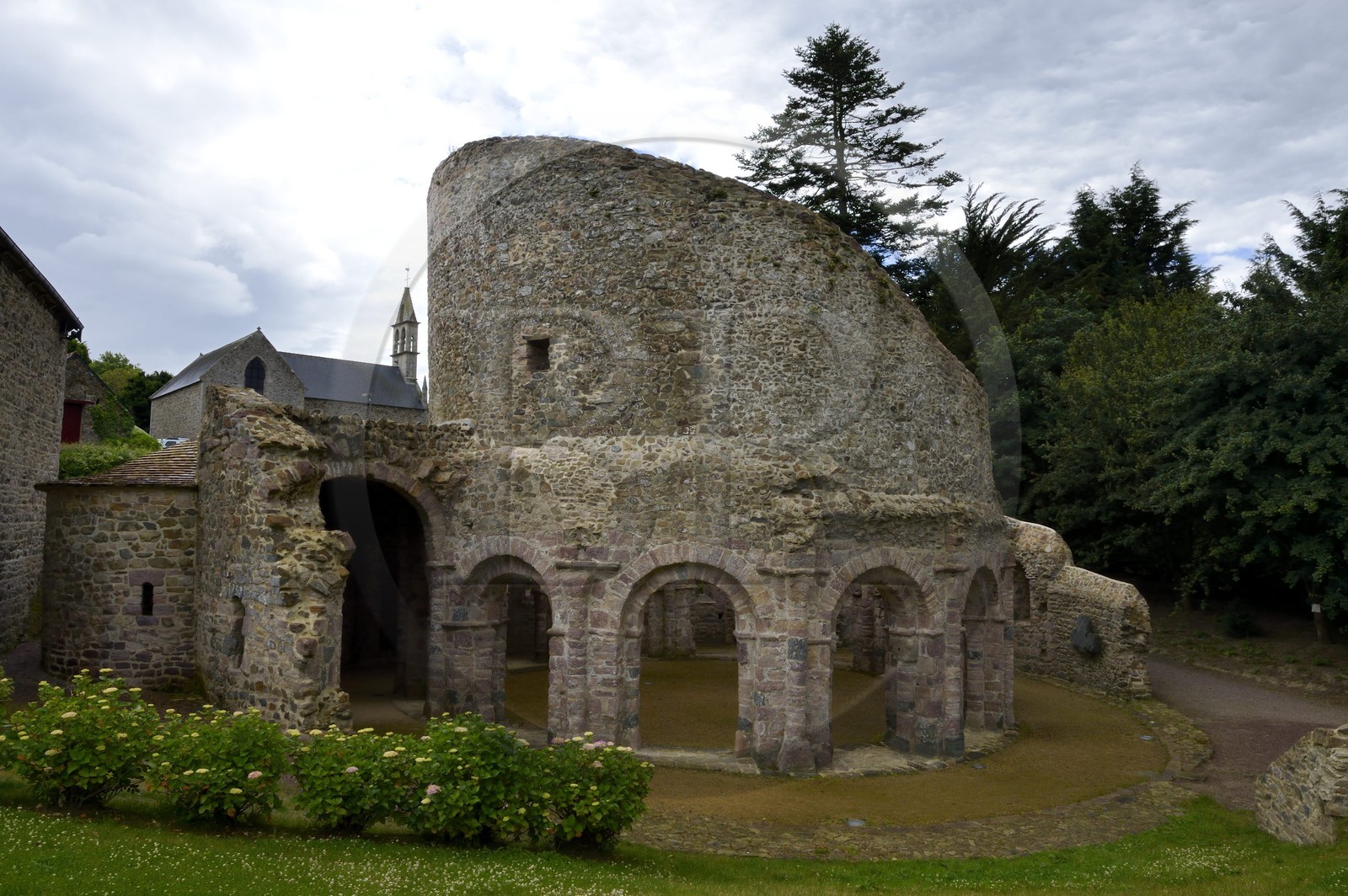 France, Côtes-d'Armor (22), Temple de Lanleff, ancienne chapelle du XIème siècle bati par les Templiers sur le modèle du Saint Sépulcre de Jérusalem