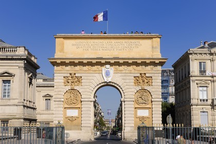 France, Hérault (34), Montpellier, Porte du Peyrou, arc de triomphe