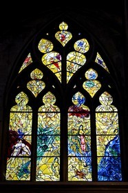 France, Moselle, Metz, Saint Etienne cathedral, Stained glass windows of the northern ambulatory having for subjects episodes from the Old Testament by Marc Chagall (20th century) made by Simon Marq workshop in Reims (all rights reserved)