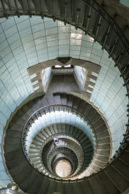 France, Finistère, Abers Country (Pays des Abers), Ile Vierge (Virgin Island) in the Lilia archipelago, the Virgin Island lighthouse, interior staircase of the tallest lighthouse in Europe at 82.5 meters