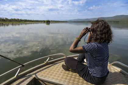 Rwanda, Parc national de l'Akagera, Safari en bateau sur le lac Ihema