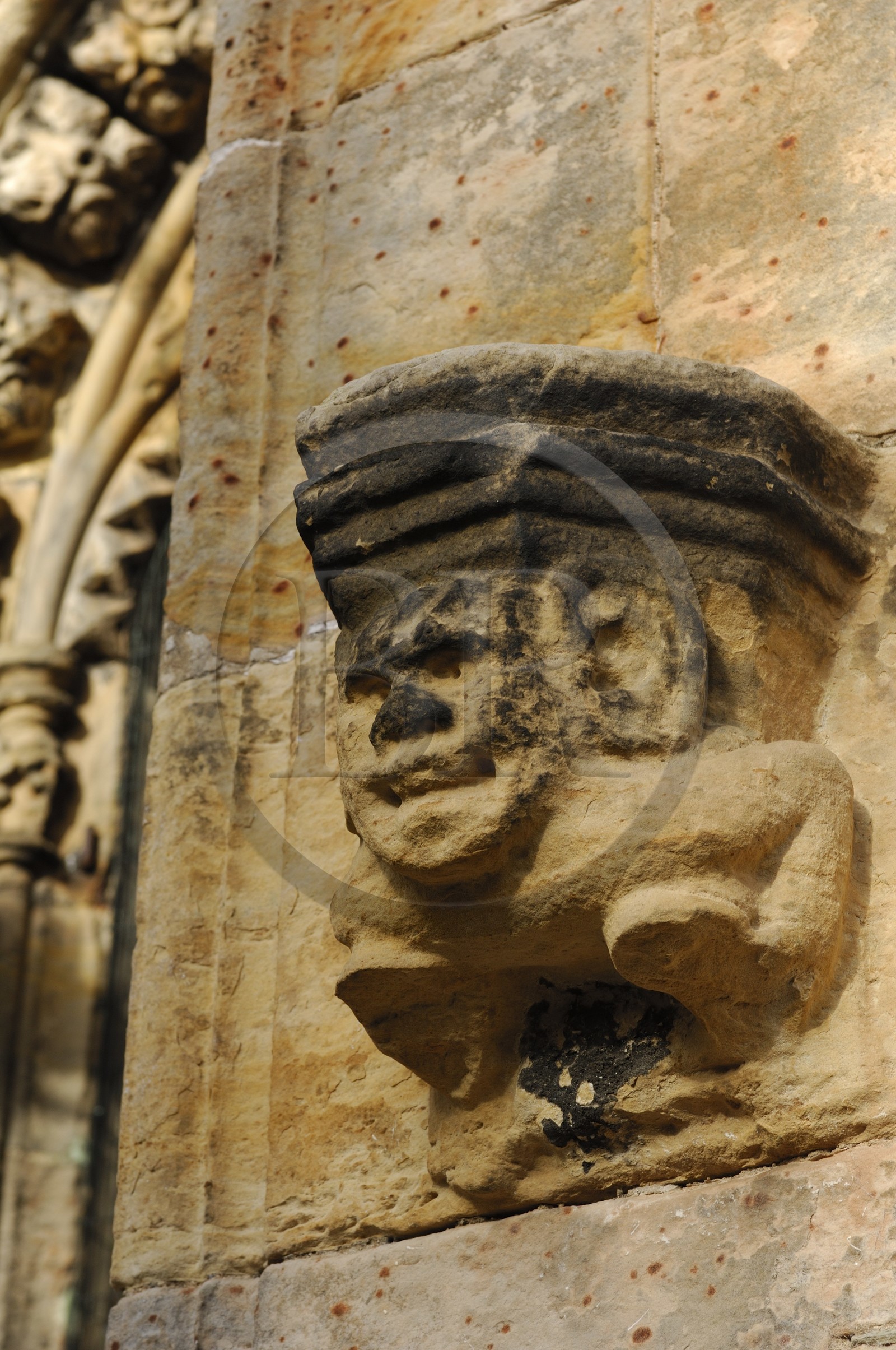 Royaume-Uni, Ecosse, Midlothian, Roslin, la Chapelle Rosslyn, sculpture extérieure